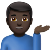 Apple(iPhone) Man Tipping Hand: Dark Skin Tone Emoji