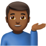 Apple(iPhone) Man Tipping Hand: Medium-Dark Skin Tone Emoji