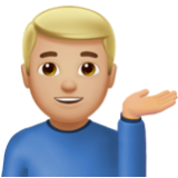 Apple(iPhone) Man Tipping Hand: Medium-Light Skin Tone Emoji