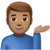 Apple(iPhone) Man Tipping Hand: Medium Skin Tone Emoji