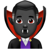 Apple(iPhone) Man Vampire: Dark Skin Tone Emoji