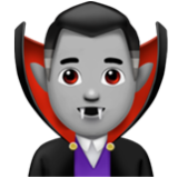 Apple(iPhone) Man Vampire: Medium-Light Skin Tone Emoji