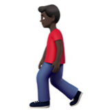 Apple(iPhone) Man Walking: Dark Skin Tone Emoji