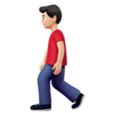 Apple(iPhone) Man Walking: Light Skin Tone Emoji