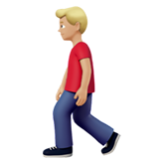 Apple(iPhone) Man Walking: Medium-Light Skin Tone Emoji