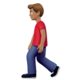 Apple(iPhone) Man Walking: Medium Skin Tone Emoji