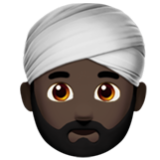 Apple(iPhone) Man Wearing Turban: Dark Skin Tone Emoji