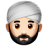 Apple(iPhone) Man Wearing Turban: Light Skin Tone Emoji