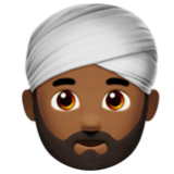 Apple(iPhone) Man Wearing Turban: Medium-Dark Skin Tone Emoji