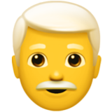 Apple(iPhone) Man: White Hair Emoji