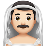 Apple(iPhone) Man With Veil: Light Skin Tone Emoji