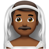 Apple(iPhone) Man With Veil: Medium-Dark Skin Tone Emoji