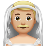 Apple(iPhone) Man With Veil: Medium-Light Skin Tone Emoji