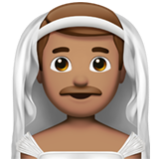 Apple(iPhone) Man With Veil: Medium Skin Tone Emoji