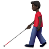 Apple(iPhone) Man With White Cane: Dark Skin Tone Emoji