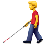 Apple(iPhone) Man With White Cane Emoji