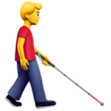 Apple(iPhone) Man With White Cane Facing Right Emoji