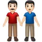 Apple(iPhone) Men Holding Hands: Light Skin Tone Emoji