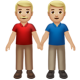 Apple(iPhone) Men Holding Hands: Medium-Light Skin Tone Emoji