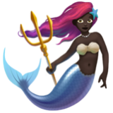 Apple(iPhone) Mermaid: Dark Skin Tone Emoji