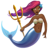 Apple(iPhone) Mermaid: Medium-Dark Skin Tone Emoji