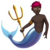 Apple(iPhone) Merman: Dark Skin Tone Emoji