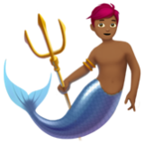 Apple(iPhone) Merman: Medium-Dark Skin Tone Emoji