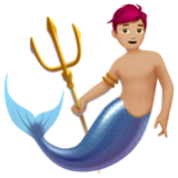 Apple(iPhone) Merman: Medium-Light Skin Tone Emoji