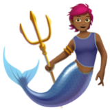 Apple(iPhone) Merperson: Medium-Dark Skin Tone Emoji