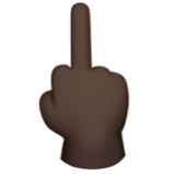 Apple(iPhone) Middle Finger: Dark Skin Tone Emoji