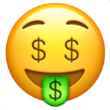 Apple(iPhone) Money-Mouth Face Emoji