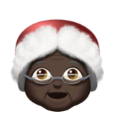 Apple(iPhone) Mrs. Claus: Dark Skin Tone Emoji