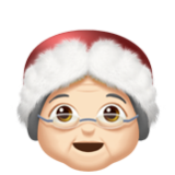 Apple(iPhone) Mrs. Claus: Light Skin Tone Emoji