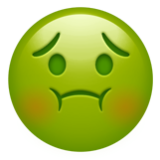 Apple(iPhone) Nauseated Face Emoji