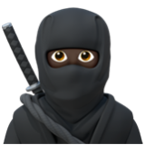 Apple(iPhone) Ninja: Dark Skin Tone Emoji