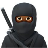 Apple(iPhone) Ninja: Medium-Dark Skin Tone Emoji