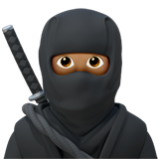 Apple(iPhone) Ninja: Medium Skin Tone Emoji