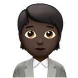 Apple(iPhone) Office Worker: Dark Skin Tone Emoji