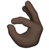 Apple(iPhone) Ok Hand: Dark Skin Tone Emoji