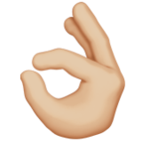 Apple(iPhone) Ok Hand: Medium-Light Skin Tone Emoji