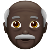 Apple(iPhone) Old Man: Dark Skin Tone Emoji