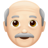 Apple(iPhone) Old Man: Light Skin Tone Emoji