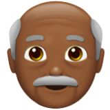 Apple(iPhone) Old Man: Medium-Dark Skin Tone Emoji