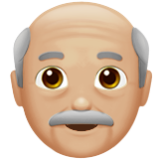 Apple(iPhone) Old Man: Medium-Light Skin Tone Emoji