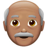 Apple(iPhone) Old Man: Medium Skin Tone Emoji