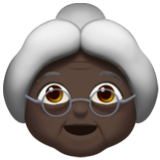 Apple(iPhone) Old Woman: Dark Skin Tone Emoji