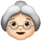 Apple(iPhone) Old Woman: Light Skin Tone Emoji