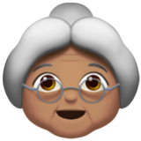 Apple(iPhone) Old Woman: Medium Skin Tone Emoji