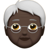 Apple(iPhone) Older Person: Dark Skin Tone Emoji