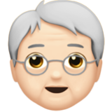 Apple(iPhone) Older Person: Light Skin Tone Emoji